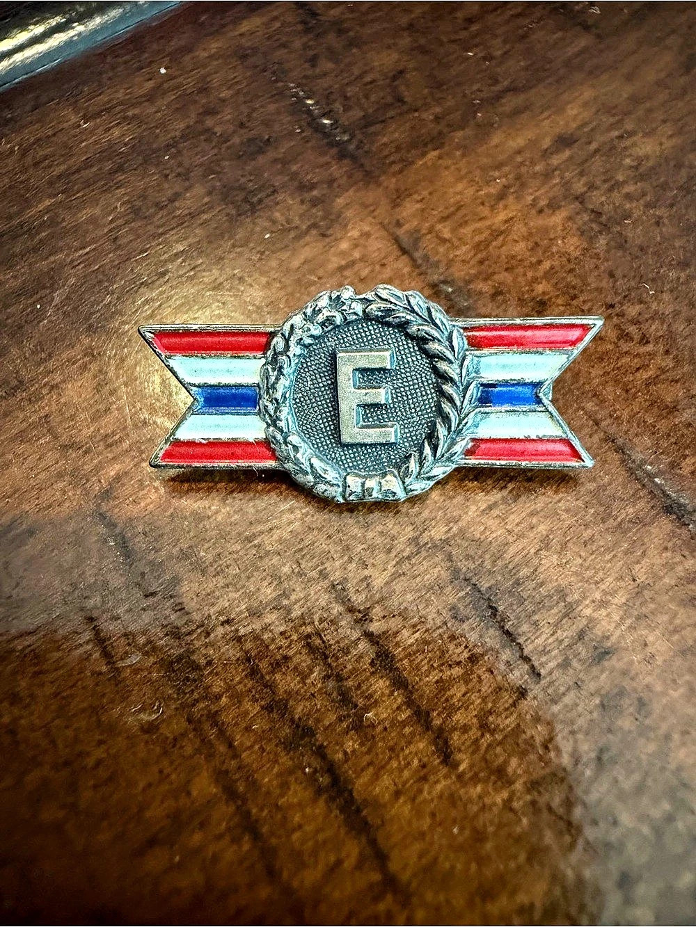 Vintage WWII Sterling Silver Army Navy "E" Award Production Lapel Pin